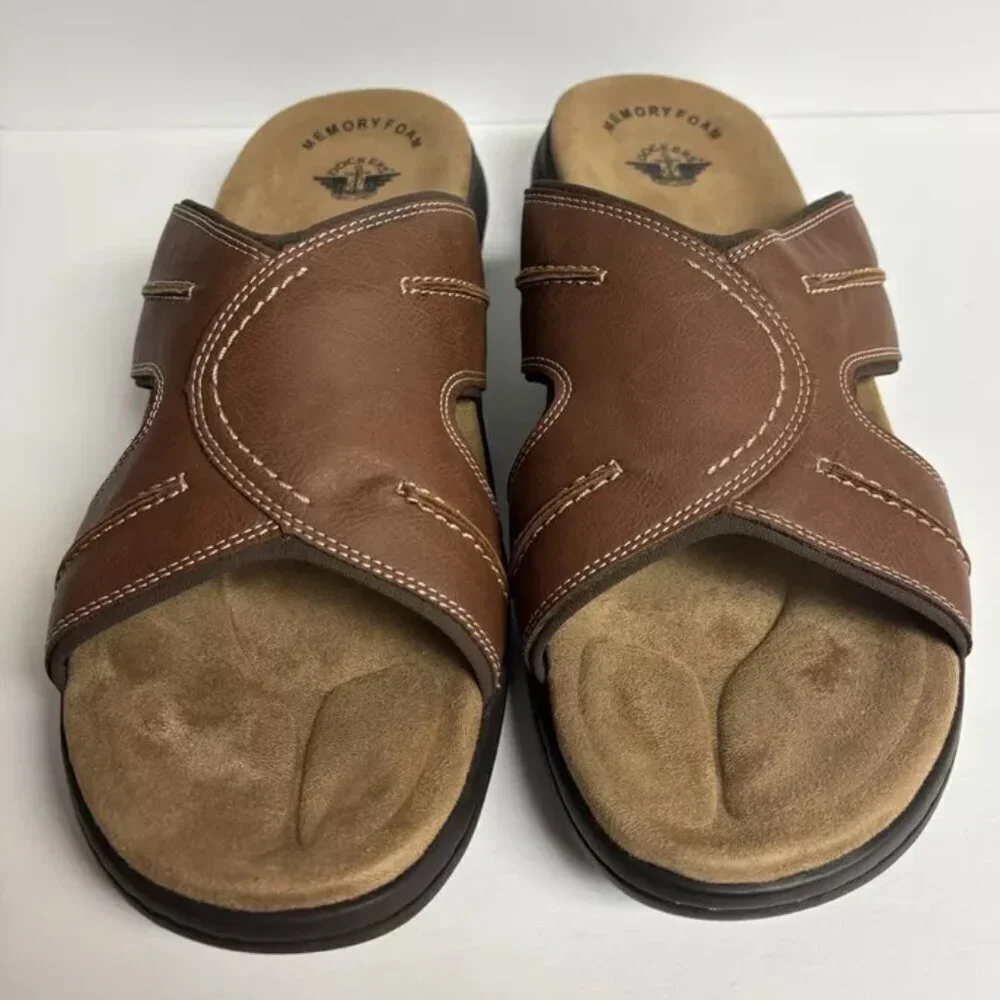 Dockers Men’s Sunland, Brown Slide Sandals, Size 15 M